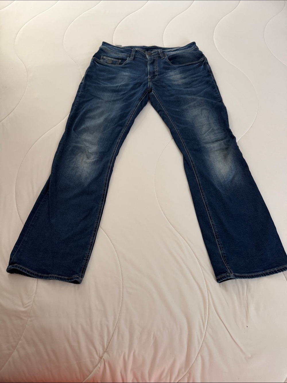 Men's Buffalo slim boot stretch Dark Blue Washed Jeans